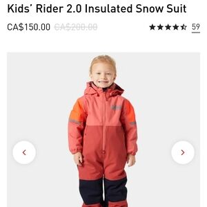 Helly hansen insulated snowsuit- size 5 toddler/110cm